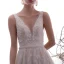 Best Champagne Outdoor / Garden Wedding Dresses 2019 Empire Deep V-Neck Sleeveless Backless Appliques Lace Beading Pearl Floor-Length / Long Ruffle