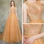 Illusion Orange Transparentes Robe De Soirée 2019 Princesse Encolure Carrée Sans Manches Appliques En Dentelle Ceinture Train De Balayage Volants Dos Nu Robe De Ceremonie