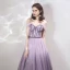 Schöne Lavendel Farbverlauf Violett Abendkleider 2019 A Linie Off Shoulder Kurze Ärmel Perlenstickerei Lange Rüschen Rückenfreies Festliche Kleider