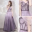 Schöne Lavendel Farbverlauf Violett Abendkleider 2019 A Linie Off Shoulder Kurze Ärmel Perlenstickerei Lange Rüschen Rückenfreies Festliche Kleider