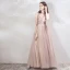 Chic / Beautiful Lilac Evening Dresses  2019 A-Line / Princess See-through Deep V-Neck Sleeveless Appliques Flower Beading Floor-Length / Long Ruffle Backless Formal Dresses