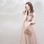 Chic / Beautiful Lilac Evening Dresses  2019 A-Line / Princess See-through Deep V-Neck Sleeveless Appliques Flower Beading Floor-Length / Long Ruffle Backless Formal Dresses