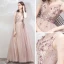 Chic / Beautiful Lilac Evening Dresses  2019 A-Line / Princess See-through Deep V-Neck Sleeveless Appliques Flower Beading Floor-Length / Long Ruffle Backless Formal Dresses