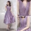 Bling Bling Lavande de retour Robe De Graduation 2019 Princesse Encolure Dégagée Manches de cloche Faux Diamant Glitter Polyester Thé Longueur Volants Dos Nu Robe De Ceremonie