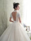 Vintage Champagner Spitze Brautkleider / Hochzeitskleider 2019 A Linie Off Shoulder Kurze Ärmel Rückenfreies Herzförmig Perlenstickerei Kapelle-Schleppe Rüschen