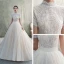 Vintage Champagner Spitze Brautkleider / Hochzeitskleider 2019 A Linie Off Shoulder Kurze Ärmel Rückenfreies Herzförmig Perlenstickerei Kapelle-Schleppe Rüschen