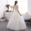 Affordable Ivory Outdoor / Garden Wedding Dresses 2019 A-Line / Princess Off-The-Shoulder 1/2 Sleeves Backless Appliques Lace Glitter Sequins Floor-Length / Long Ruffle