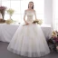 Affordable Ivory Outdoor / Garden Wedding Dresses 2019 A-Line / Princess Off-The-Shoulder 1/2 Sleeves Backless Appliques Lace Glitter Sequins Floor-Length / Long Ruffle
