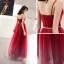 Élégant Bordeaux Robe De Soirée 2019 Princesse Bretelles Spaghetti Sans Manches Faux Diamant Métal Ceinture Longue Volants Dos Nu Robe De Ceremonie