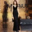 Chic / Belle Noire Robe De Soirée 2019 Trompette / Sirène Bretelles Spaghetti Sans Manches Gland Longue Dos Nu Robe De Ceremonie