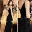 Chic / Belle Noire Robe De Soirée 2019 Trompette / Sirène Bretelles Spaghetti Sans Manches Gland Longue Dos Nu Robe De Ceremonie