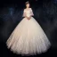 Best Ivory Outdoor / Garden Wedding Dresses 2019 Ball Gown Off-The-Shoulder Bell sleeves Backless Beading Appliques Lace Glitter Tulle Floor-Length / Long Ruffle