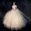 Elegante Ivory / Creme Garten / Im Freien Brautkleider / Hochzeitskleider 2019 Prinzessin Off Shoulder Kurze Ärmel Rückenfreies Pailletten Perlenstickerei Lange Rüschen