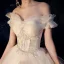 Elegante Ivory / Creme Garten / Im Freien Brautkleider / Hochzeitskleider 2019 Prinzessin Off Shoulder Kurze Ärmel Rückenfreies Pailletten Perlenstickerei Lange Rüschen