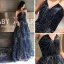 Bling Bling Mørk Marineblå Selskapskjoler 2019 Prinsesse Fantastiske / Unike Kjæreste Uten Ermer Ryggløse Glitter Tyll Domstol Tog Buste Formelle Kjoler