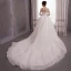 Flower Fairy Ivory See-through Wedding Dresses 2019 Ball Gown Scoop Neck Long Sleeve Backless Appliques Flower Beading Pearl Glitter Tulle Chapel Train Ruffle