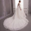 Flower Fairy Ivory See-through Wedding Dresses 2019 Ball Gown Scoop Neck Long Sleeve Backless Appliques Flower Beading Pearl Glitter Tulle Chapel Train Ruffle