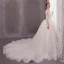 Flower Fairy Ivory See-through Wedding Dresses 2019 Ball Gown Scoop Neck Long Sleeve Backless Appliques Flower Beading Pearl Glitter Tulle Chapel Train Ruffle