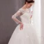 Flower Fairy Ivory See-through Wedding Dresses 2019 Ball Gown Scoop Neck Long Sleeve Backless Appliques Flower Beading Pearl Glitter Tulle Chapel Train Ruffle