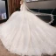 Vintage / Originale Abordable Ivoire Robe De Mariée 2019 Princesse Col Haut 3/4 Manches Dos Nu Percé Appliques En Dentelle Glitter Tulle Cathedral Train Volants