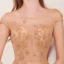 Illusion Champagne Gold See-through Evening Dresses  2019 A-Line / Princess Square Neckline Sleeveless Beading Floor-Length / Long Ruffle Backless Formal Dresses