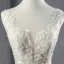 Best Champagne See-through Wedding Dresses 2019 Trumpet / Mermaid Scoop Neck Sleeveless Backless Pierced Appliques Lace Beading Pearl Court Train Ruffle