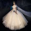 Best Ivory Outdoor / Garden Wedding Dresses 2019 A-Line / Princess Off-The-Shoulder Short Sleeve Backless Appliques Lace Beading Glitter Tulle Floor-Length / Long Ruffle