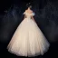 Best Ivory Outdoor / Garden Wedding Dresses 2019 A-Line / Princess Off-The-Shoulder Short Sleeve Backless Appliques Lace Beading Glitter Tulle Floor-Length / Long Ruffle