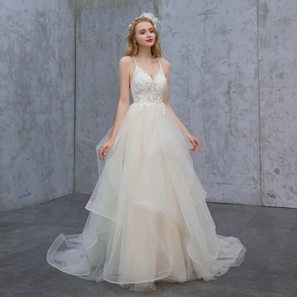 beach wedding dresses affordable Ivory Satin Sweetheart Two-Piece Beach Wedding Dress QW2521 US2 / Ivory main image 0