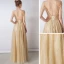 Bling Bling Champagne Doré Robe De Soirée 2019 Princesse Bretelles Spaghetti Manches Courtes Glitter Tulle Détachable Watteau Train Volants Dos Nu Robe De Ceremonie