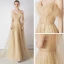 Bling Bling Champagne Doré Robe De Soirée 2019 Princesse Bretelles Spaghetti Manches Courtes Glitter Tulle Détachable Watteau Train Volants Dos Nu Robe De Ceremonie