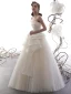 Modest / Simple Champagne Wedding Dresses 2019 A-Line / Princess Strapless Sleeveless Backless Floor-Length / Long Ruffle