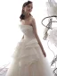Modest / Simple Champagne Wedding Dresses 2019 A-Line / Princess Strapless Sleeveless Backless Floor-Length / Long Ruffle