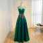 Affordable Satin See-through Prom Dresses 2019 A-Line / Princess Scoop Neck Sleeveless Floor-Length / Long Backless Formal Dresses