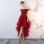 Erschwinglich Pink Cocktailkleider 2019 A Linie Off Shoulder Kurze Ärmel Applikationen Spitze Perle Stoffgürtel Asymmetrisch Rüschen Rückenfreies Festliche Kleider