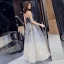 Charmant Bleu Marine Dégradé De Couleur Robe De Bal 2019 Princesse Bustier Sans Manches Glitter Tulle Longue Volants Dos Nu Robe De Ceremonie