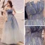 Charmant Bleu Marine Dégradé De Couleur Robe De Bal 2019 Princesse Bustier Sans Manches Glitter Tulle Longue Volants Dos Nu Robe De Ceremonie