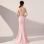 Sexy Rose Bonbon Transparentes Robe De Soirée 2019 Trompette / Sirène Bretelles Spaghetti Sans Manches Perlage Gland Train De Balayage Dos Nu Robe De Ceremonie