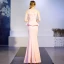 Chic / Beautiful Blushing Pink See-through Evening Dresses  2019 Trumpet / Mermaid Scoop Neck Sleeveless Appliques Flower Beading Floor-Length / Long Ruffle Formal Dresses
