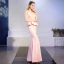 Chic / Beautiful Blushing Pink See-through Evening Dresses  2019 Trumpet / Mermaid Scoop Neck Sleeveless Appliques Flower Beading Floor-Length / Long Ruffle Formal Dresses