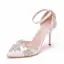 Schöne Weiß Strass Brautschuhe 2026 Knöchelriemen 9 cm Stilettos Spitzschuh Hochzeit Hochhackige