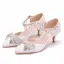 Sexy Weiß Perle Strass Schleife Brautschuhe 2025 Knöchelriemen 5 cm Stilettos Peeptoes Hochzeit Hochhackige