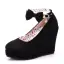 Exaggerated Red Bow Wedges Prom Womens Shoes 2025 10 cm Waterproof Round Toe Womens Shoes