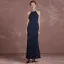 Schlicht Marineblau Abendkleider 2018 Mermaid Stehkragen Bandeau Ärmellos Pailletten Perlenstickerei Perle Knöchellänge Festliche Kleider