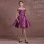 Modest / Simple Royal Blue Bridesmaid Dresses 2018 A-Line / Princess Off-The-Shoulder Short Sleeve Backless Bow Sash Short Ruffle Wedding Party Dresses