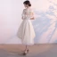 Erschwinglich Schöne Abiballkleider 2017 Mit Spitze Applikationen Rückenfreies Off Shoulder Kurze Ärmel Asymmetrisch Champagner Ballkleid