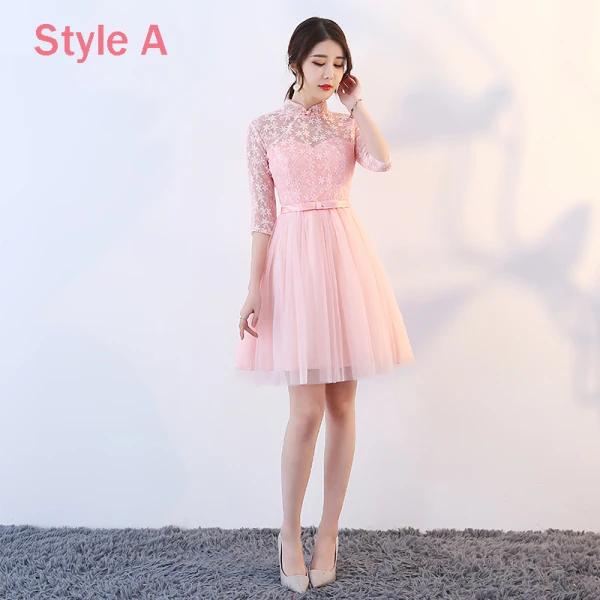 Affordable Pearl Pink Bridesmaid Dresses 2018 A-Line / Princess Bow Sash Short Ruffle Backless Wedding Party Dresses