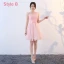 Affordable Pearl Pink Bridesmaid Dresses 2018 A-Line / Princess Bow Sash Short Ruffle Backless Wedding Party Dresses