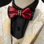 Champagne Gold Embroidered Tailcoat / Tuxedo Coat Burgundy Tie Boys Wedding Suits 2019