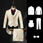 Champagne Gold Embroidered Tailcoat / Tuxedo Coat Burgundy Tie Boys Wedding Suits 2019